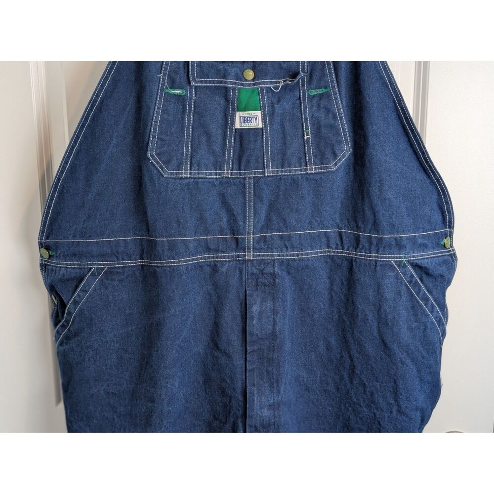 Liberty Overalls with Carpenter Loop Blue Men's Size 48x28 - Picture 13 of 15